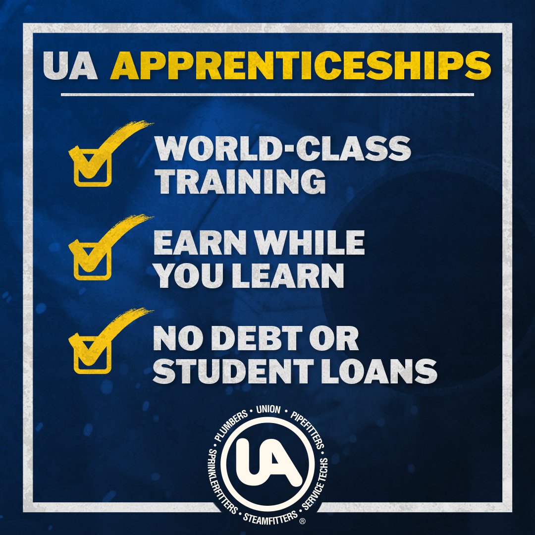 Looking to kickstart a rewarding union career without student debt? UA apprenticeships offer hands-on training, great pay, and a pathway to a lifelong career in the skilled trades. #NationalApprenticeshipWeek