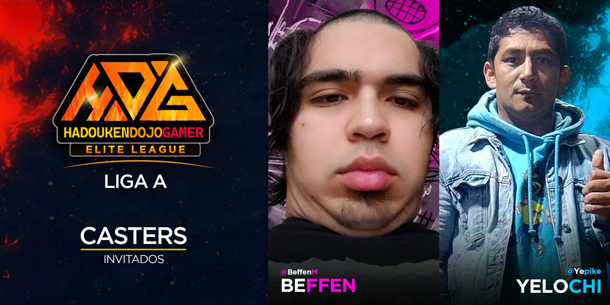 HadoukenDojoGamer (@hdgteam_) on Twitter photo 🎙 Casters HDG Elite League - Liga A, Fecha #4 🎙 #HDGElite
Con ustedes los casters que estarán comentando la cuarta fecha de la liga A 🇨🇱 Toda la locura y prestigio internacional en un solo lugar! 🏆
 <a href="/BeffenM/">BeffenM | CON7</a>
 <a href="/Yepike/">yelochi</a>
📺 ttv/younghou - /hadoukendojogamer
📆 Viernes 22 Nov, 19H 🎙 Casters HDG Elite League - Liga A, Fecha #4 🎙 #HDGElite
Con ustedes los casters que estarán comentando la cuarta fecha de la liga A 🇨🇱 Toda la locura y prestigio internacional en un solo lugar! 🏆
 <a href="/BeffenM/">BeffenM | CON7</a>
 <a href="/Yepike/">yelochi</a>
📺 ttv/younghou - /hadoukendojogamer
📆 Viernes 22 Nov, 19H
