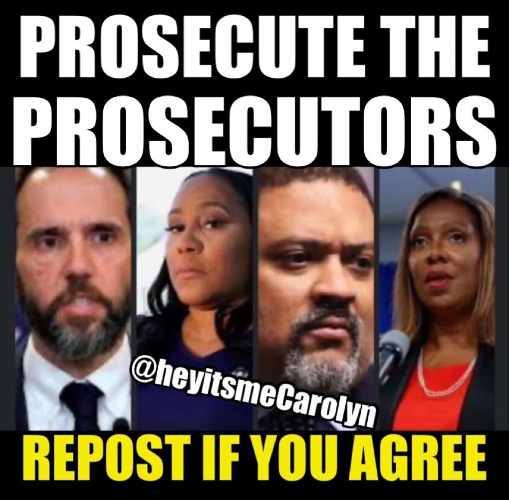 Pam Bondi, as Attorney General, I hope you go after every single one of these prosecutors and follow the trail to see who gave them their marching orders. 

Phone records, emails, bank accounts, off shore accounts, stocks and bonds, the whole shebang and the whole nine yards.