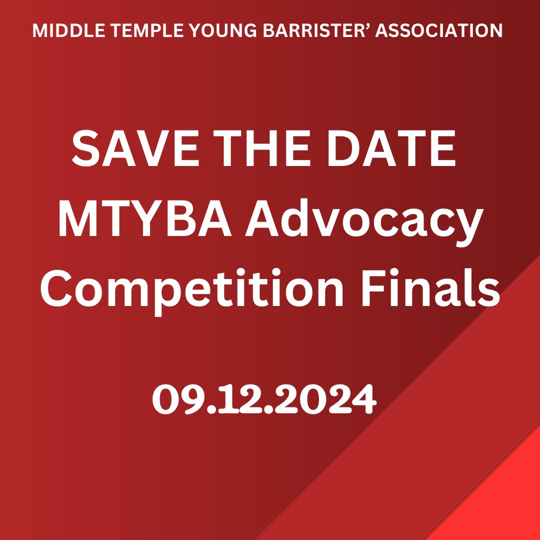 Save the date! Further details to be confirmed in due course. 

#law #pupillage #middletemple #youngbarristers