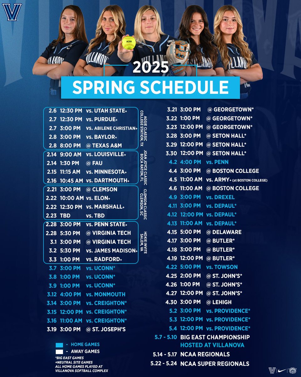 Get ready for an exciting season! The Villanova Softball schedule is here, don’t miss a game 🥎 ✌️

#GoNova