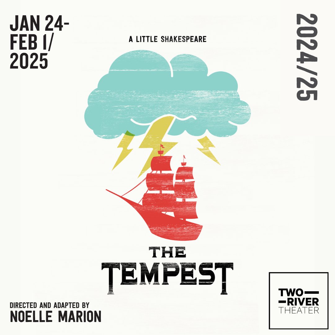Get Ready! A Little Shakespeare is BACK Jan 24 – Feb 1 with THE TEMPEST!🌊💙 Tickets for the Bard’s bewitching tale are on sale NOW! tworivertheater.org/whats-on/a-lit…