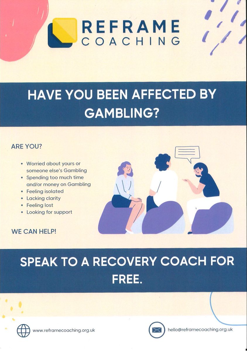 REST (@restsocials) on Twitter photo Concerned about yours or a loved one’s gambling?
Come along to REST Norwich for a coffee and chat with a <a href="/CoachingReframe/">Reframe Coaching</a> Recovery Coach.
📅 Monday 2nd December (First Monday of every month)
🕰️ 1pm to 3pm
📍 REST Norwich (Churchman House, 71 Bethel St, Norwich, NR2 1NR) Concerned about yours or a loved one’s gambling?
Come along to REST Norwich for a coffee and chat with a <a href="/CoachingReframe/">Reframe Coaching</a> Recovery Coach.
📅 Monday 2nd December (First Monday of every month)
🕰️ 1pm to 3pm
📍 REST Norwich (Churchman House, 71 Bethel St, Norwich, NR2 1NR)