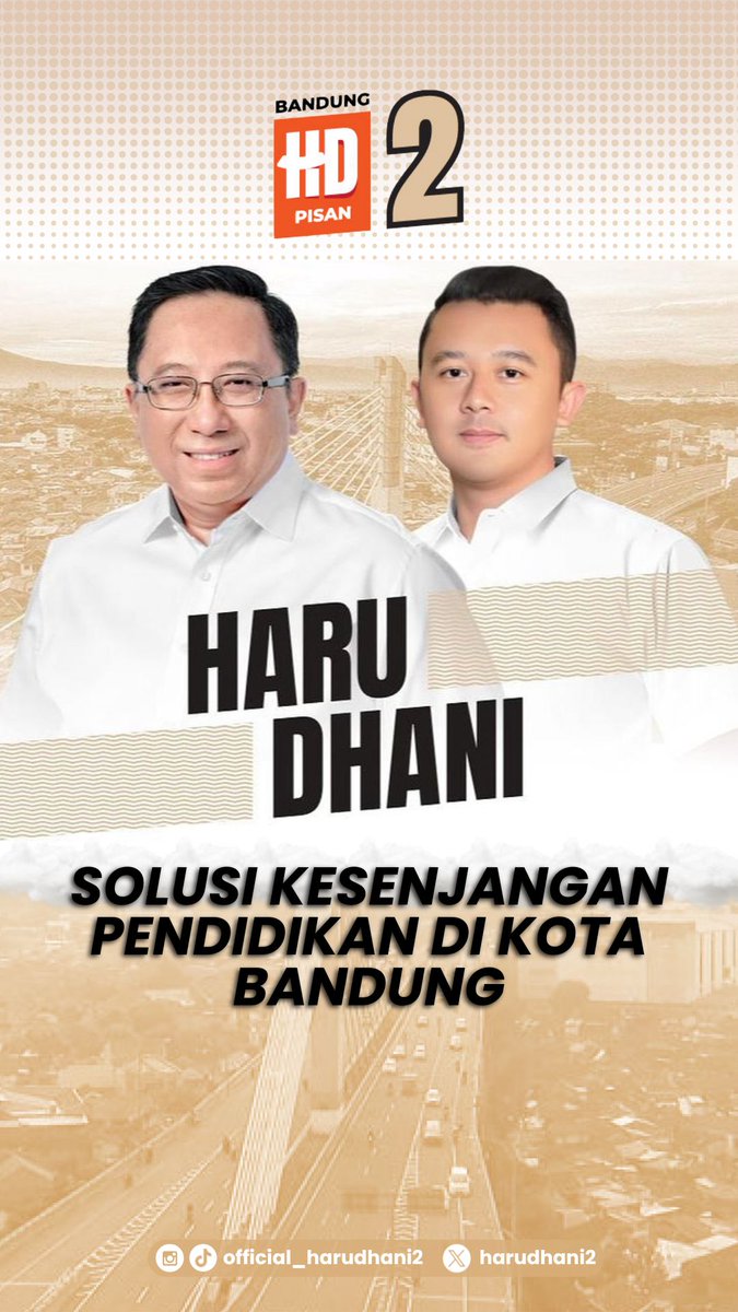 HaruDhani2's tweet photo. #harudhani
#harudhani2
#hdpisan
#pilwalkotbandung2024 
#pilkada2024
#yukurangcoblos https://t.co/4u3J9u8glu