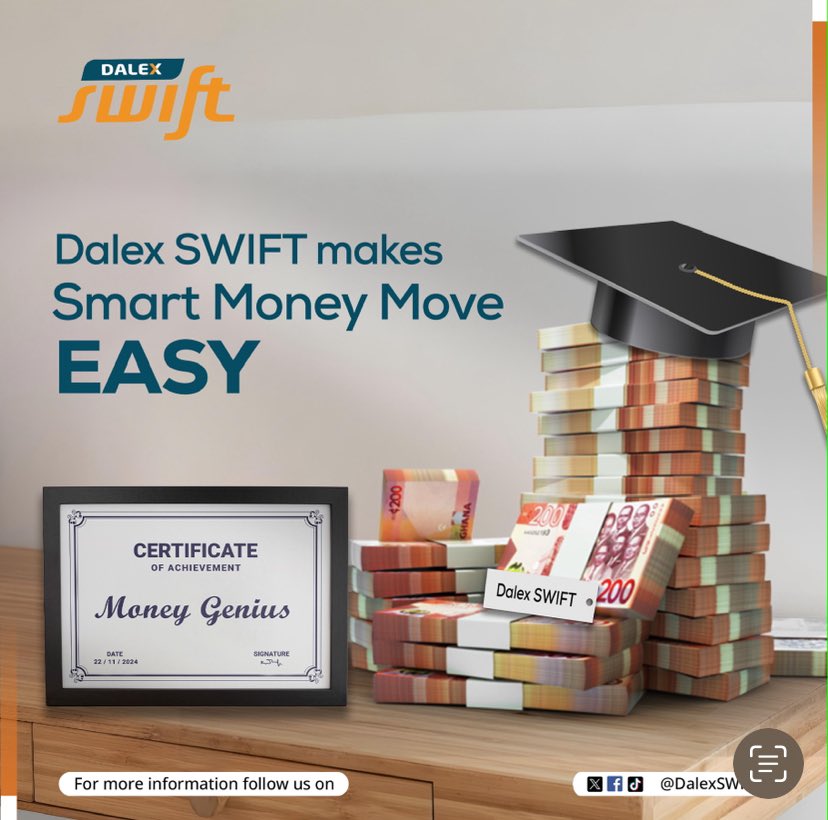 DalexSWIFT's tweet photo. You don’t have to be a financial genius—but with Dalex SWIFT, you’ll feel like one. 🧠💰
#FeelSmart https://t.co/dg3v5AUOOo