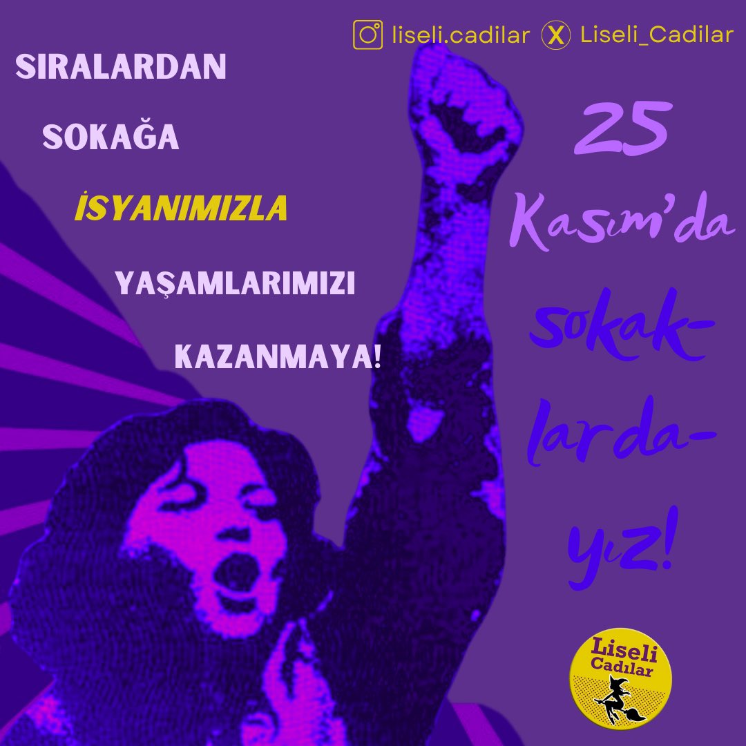 SIRALARDAN SOKAĞ, İSYANIMIZLA YAŞAMLARIMIZI KAZANMAYA! 

Tüm liseli genç kadınları liselerimizde, sokaklarda artan erkek şiddetine karşı isyanı yükseltmeye, 25 Kasım’da Liseli Cadılar ile birlikte yürümeye çağırıyoruz! 

docs.google.com/forms/d/e/1FAI…