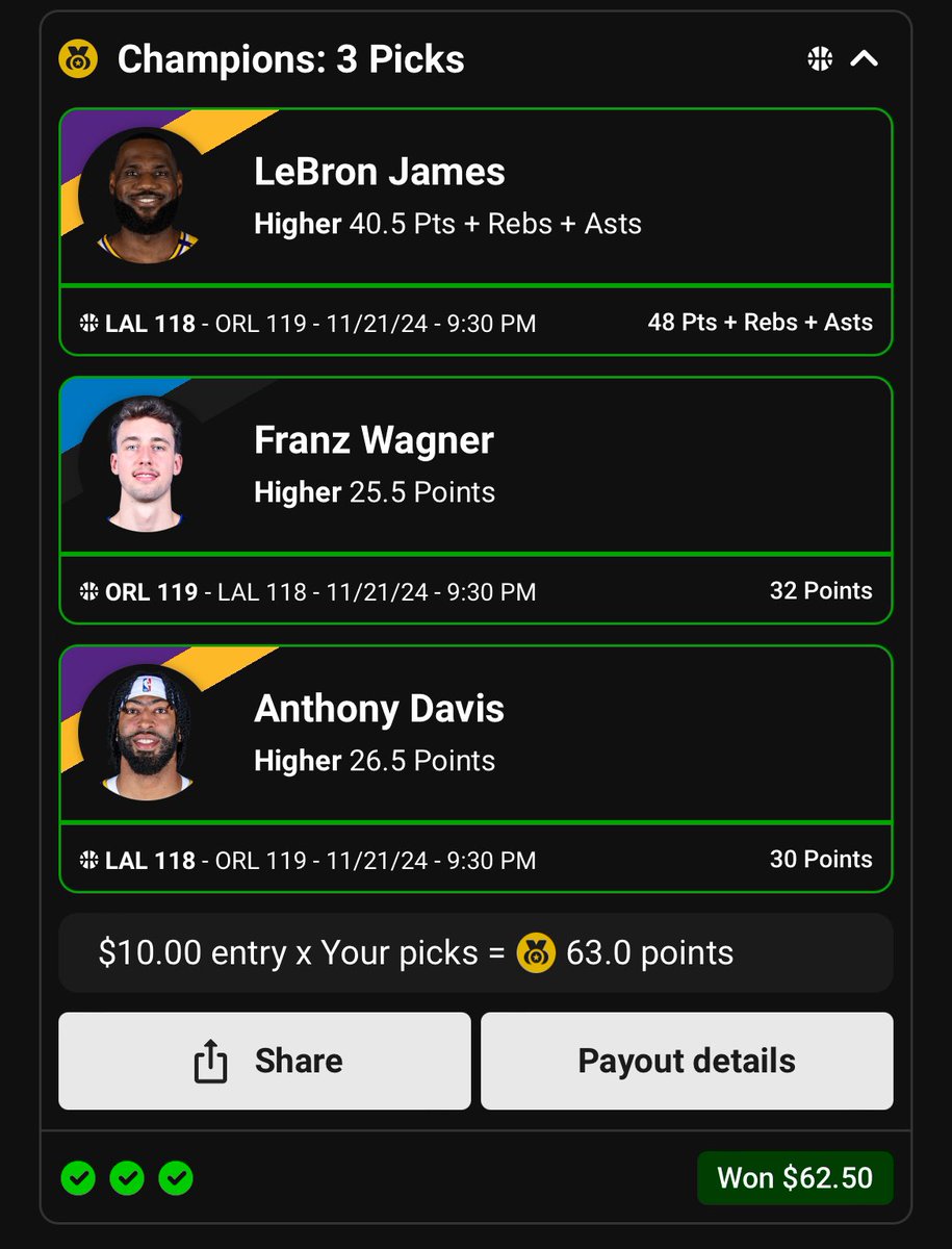 big sex is 1/1 on plays