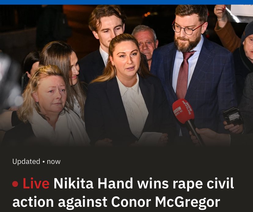 For absolute clarity : 

The jury believed #NikitaHand, a survivor. 

The jury believed that #ConorMcGregorIsARapist.