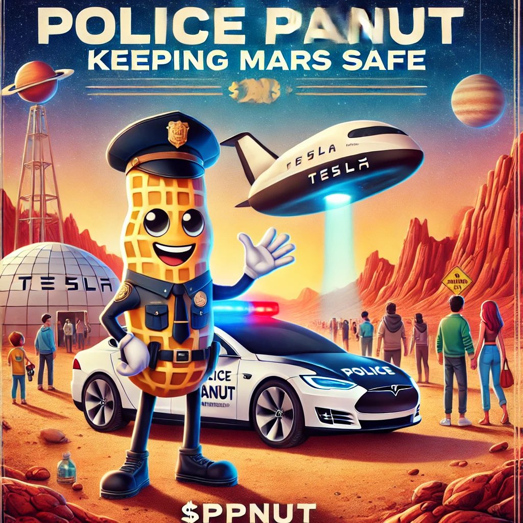 PolicePNUT's tweet photo. 👋 Welcome to Mars! Police Peanut greets new settlers with $PPNUT and a @Tesla by its side. Safety, community, and a bright future await on the Red Planet. 🚀✨ #PolicePeanut #MarsWelcome #KeepingMarsSafe

https://t.co/m1rqWmm2Jp https://t.co/6s6SWQ4msz