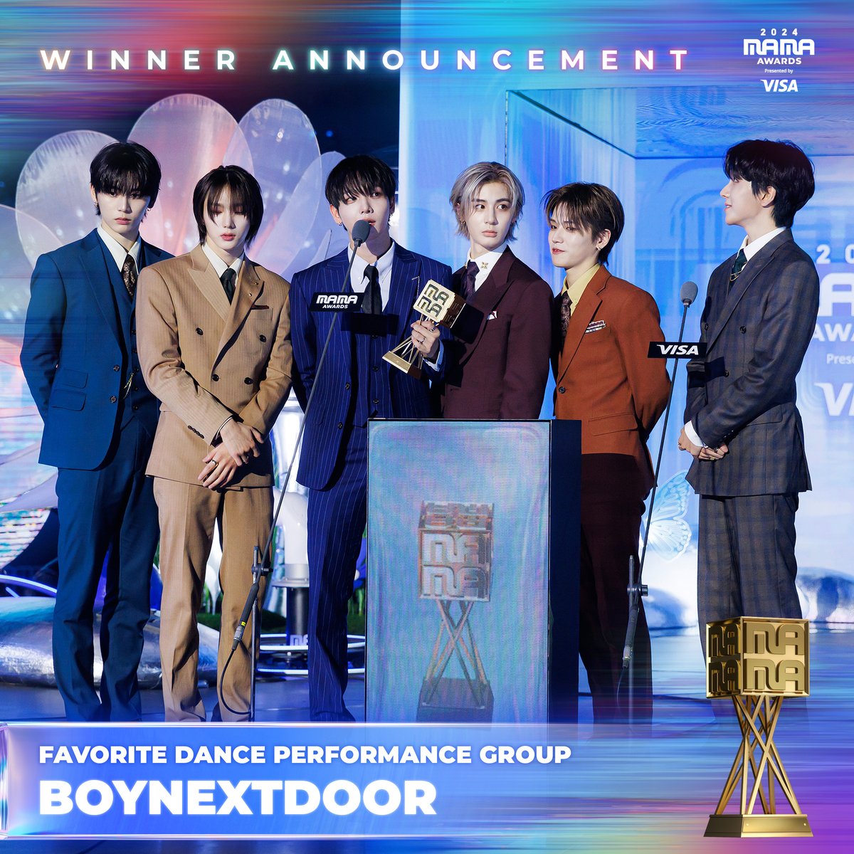 [#2024MAMA] FAVORITE DANCE PERFORMANCE GROUP #boynextdoor #보이넥스트도어 <a href="/BOYNEXTDOOR_KOZ/">BOYNEXTDOOR</a>

We proudly announce the great winner of the 2024 MAMA AWARDS!🏆

BIG BLUR : What is Real?
2024 MAMA AWARDS

#MAMAAWARDS
#2024MAMAAWARDS