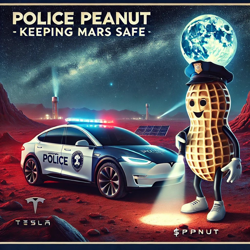 PolicePNUT's tweet photo. 🌌 Night patrol on Mars! Under a starry sky, Police Peanut ensures safety and vigilance on the Red Planet. With $PPNUT and @Tesla , the night is always secure. 🚔✨ #PolicePeanut #MarsNightPatrol #KeepingMarsSafe

https://t.co/m1rqWmm2Jp https://t.co/Wzz2Rsdc7m