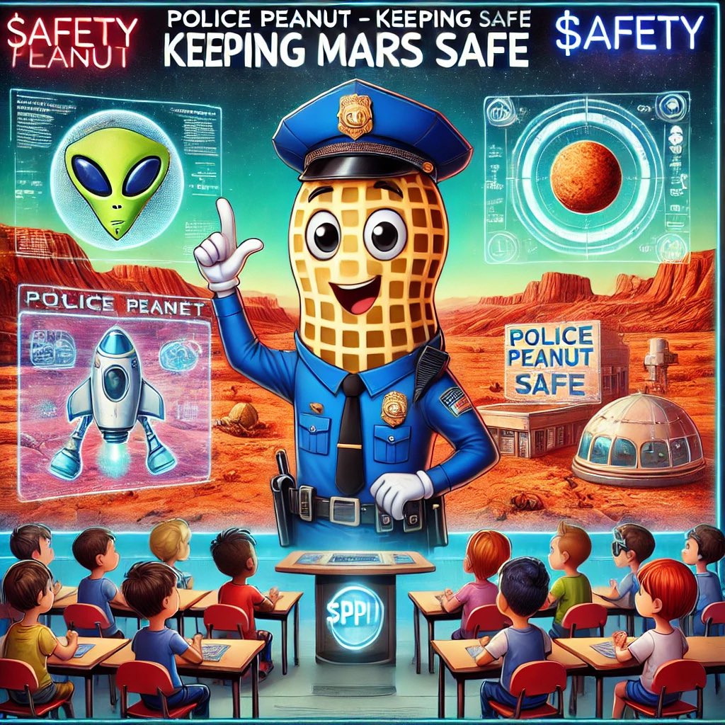 PolicePNUT's tweet photo. 📚 Safety starts young! Police Peanut teaches Mars’ future generations about security and responsibility. With $PPNUT, learning is out of this world! 🚀✨ #PolicePeanut #MarsEducation #KeepingMarsSafe

https://t.co/m1rqWmm2Jp https://t.co/azKvzzNLjZ