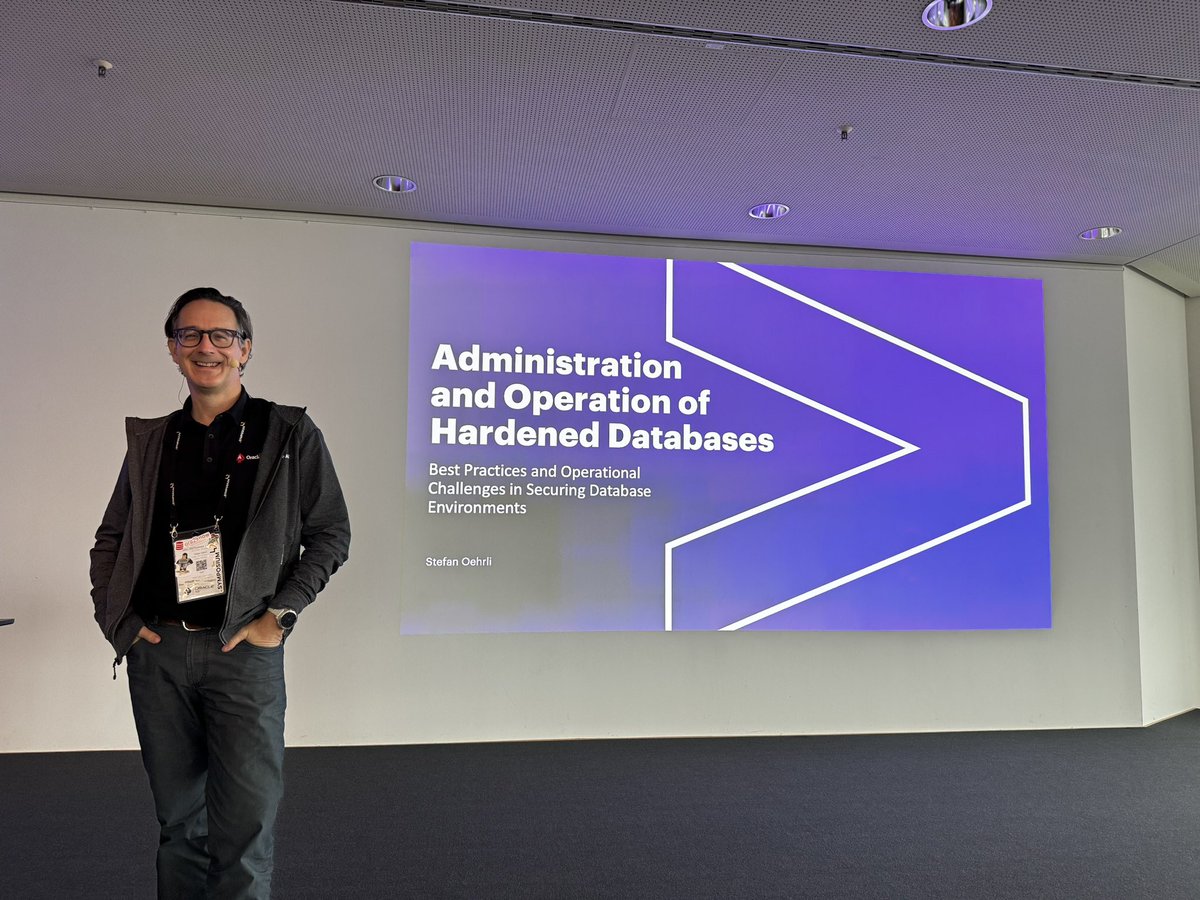 Stefan Oehrli (@stefanoehrli) on Twitter photo #DOAG2024 Inspiring talks, great networking, and exciting highlights like my sessions on Oracle DB Sec, a packed DOAG.tv interview, and a Cloud Sec workshop. An unforgettable week with the Oracle community! 🚀 <a href="/oracleace/">Oracle ACE Program</a> <a href="/SOUG_CH/">SwissOracleUserGroup</a> <a href="/DOAGeV/">DOAG e.V.</a> bit.ly/3V6oeee #DOAG2024 Inspiring talks, great networking, and exciting highlights like my sessions on Oracle DB Sec, a packed DOAG.tv interview, and a Cloud Sec workshop. An unforgettable week with the Oracle community! 🚀 <a href="/oracleace/">Oracle ACE Program</a> <a href="/SOUG_CH/">SwissOracleUserGroup</a> <a href="/DOAGeV/">DOAG e.V.</a> bit.ly/3V6oeee