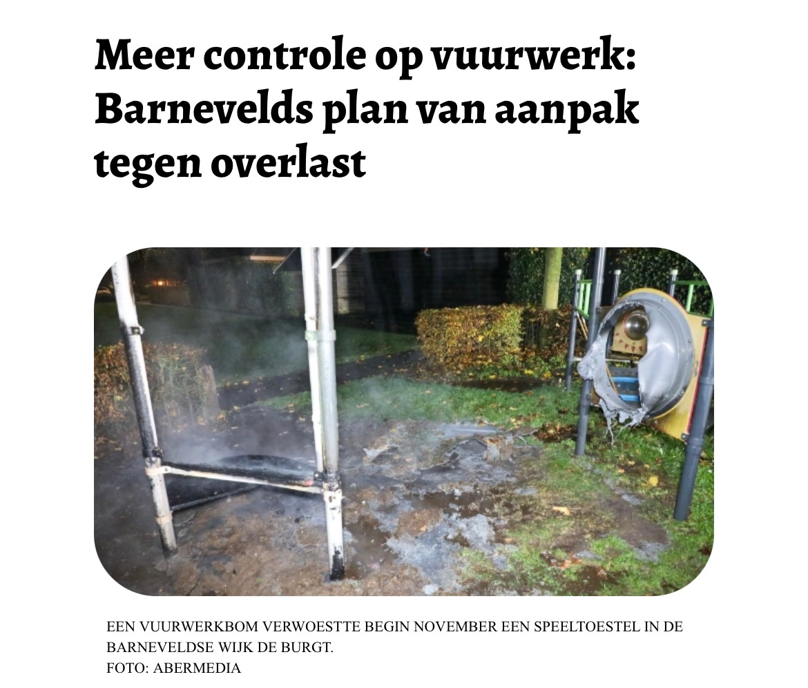 Meer controle op #vuurwerk tegen overlast❗️LB-raadslid <a href="/StefanVelt2705/">Stefan Velt</a> vroeg samen met <a href="/JarneVanSchaik/">Jarne van Schaik</a> van de <a href="/VVDBarneveld/">De Barneveldse VVD</a> en <a href="/Elbert_Wijnne/">Elbert Wijnne</a> van de <a href="/SGPBarneveld/">SGP Barneveld</a> aandacht v overlast v vuurwerk en ongeregeldheden in de wijk De Burgt. Blij dat college met plan van aanpak komt.
