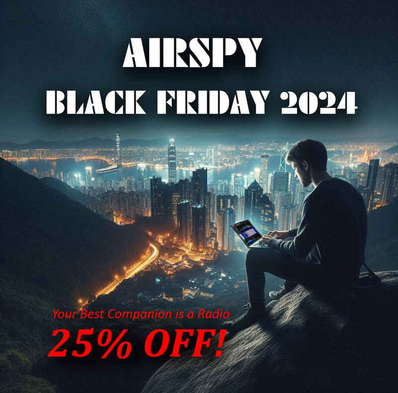 Yeah, it's that time of the year, again! Get up to speed in the SDR game with our #BlackFriday offer. You have no excuse to miss this generous 25% discount!
Check it out: airspy.com/purchase

#Retweet and #Like to participate in our Twitter/X game and win a freebie!