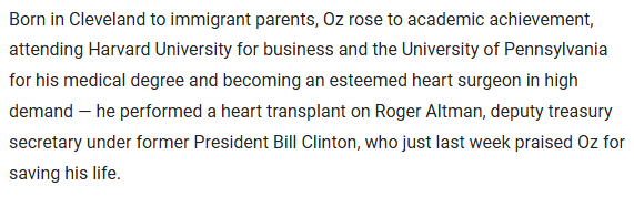 TomMathies's tweet photo. @JamesEKrause Dr. Mehmet Oz according to this story https://t.co/BxG8Nm7Ip4 https://t.co/Xd6s7CEMdA