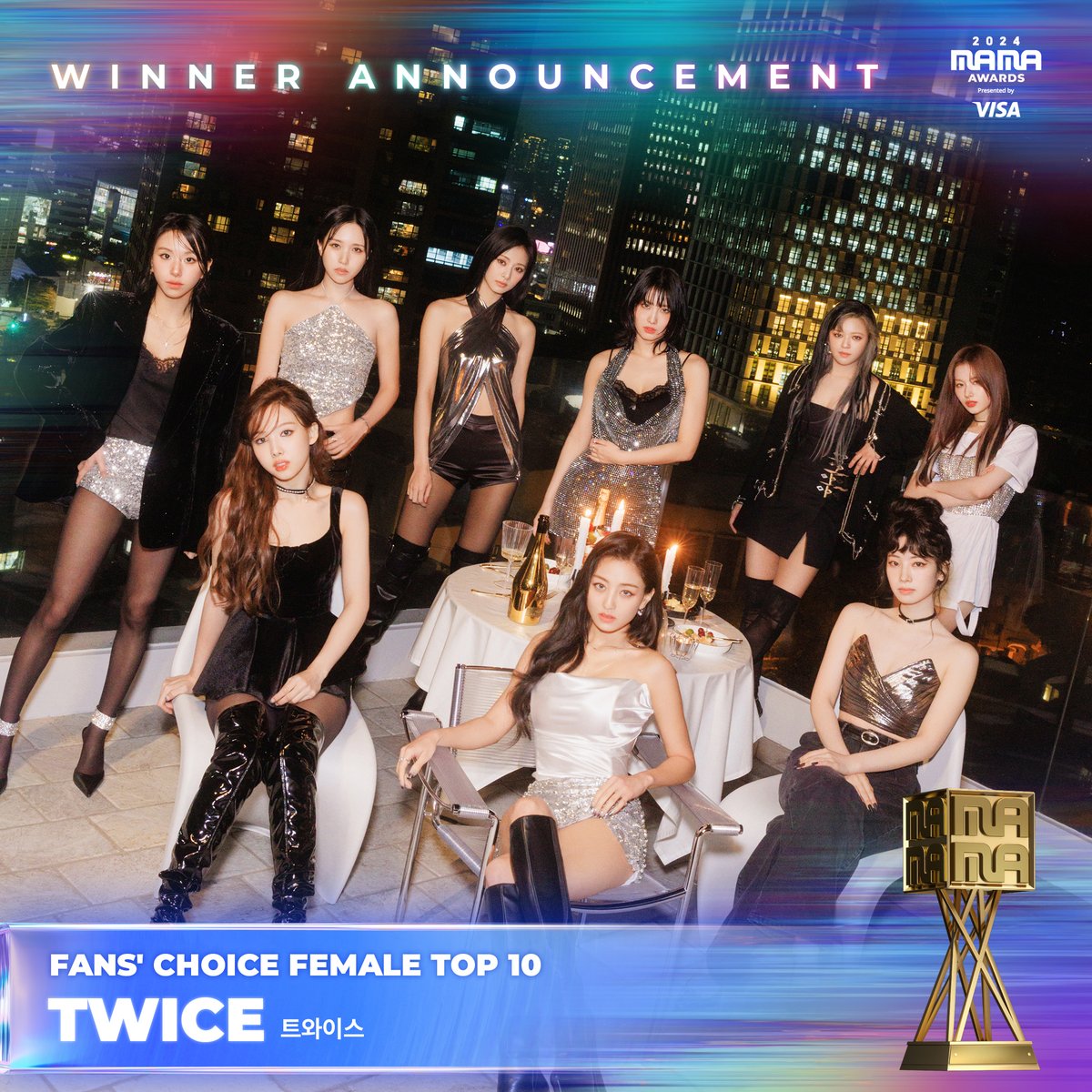 [#2024MAMA] FANS' CHOICE FEMALE TOP 10 #twice #트와이스 <a href="/JYPETWICE/">TWICE</a>

We proudly announce the great winner of the 2024 MAMA AWARDS!🏆

BIG BLUR : What is Real?
2024 MAMA AWARDS

#MAMAAWARDS
#2024MAMAAWARDS