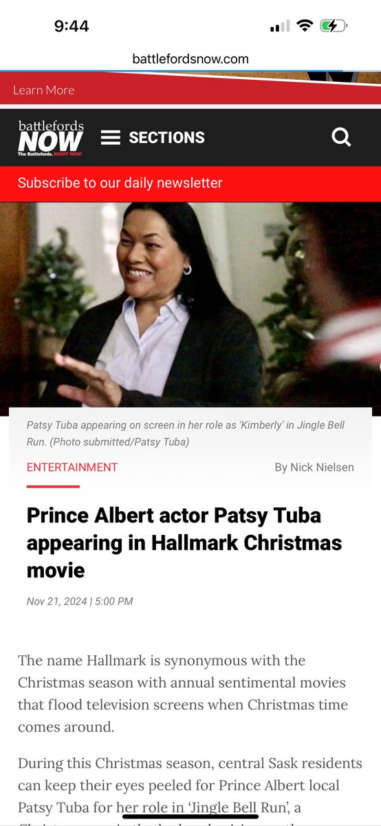 First my hometown, and today it’s here too!!!
Prince Albert and Battlefords 😎
#actor #JingleBellRun #HallmarkChristmasMovie