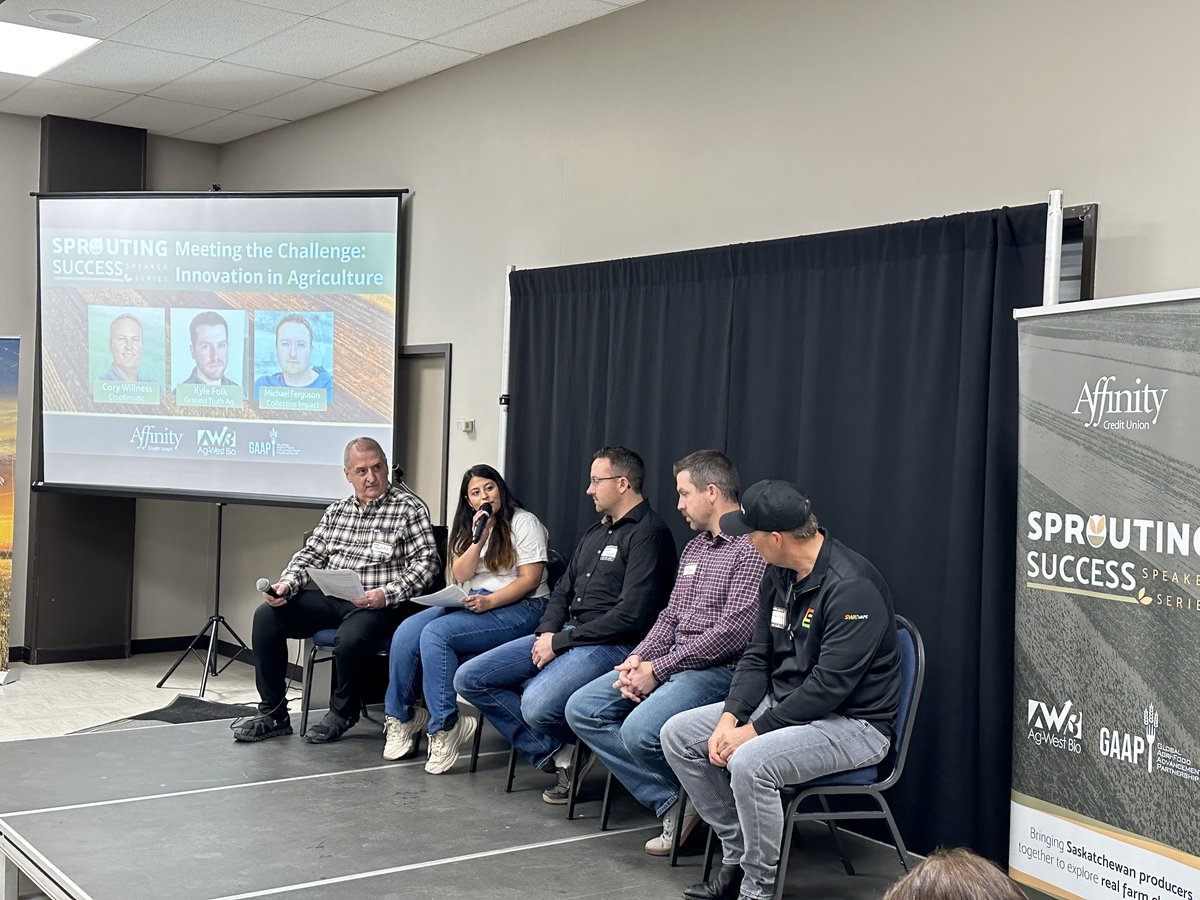 GAAPVC's tweet image. On November 13th @Affinity_CU and @agwestbio, supported by GAAP hosted 🌱 Sprouting Success Speaker Series - Meeting the Challenge: Innovation in Agriculture 🌱

The panel consisted of Mike Ferguson –Collective Impact, Kyle Folk-Ground Truth Agriculture Inc and Cory Willness-…