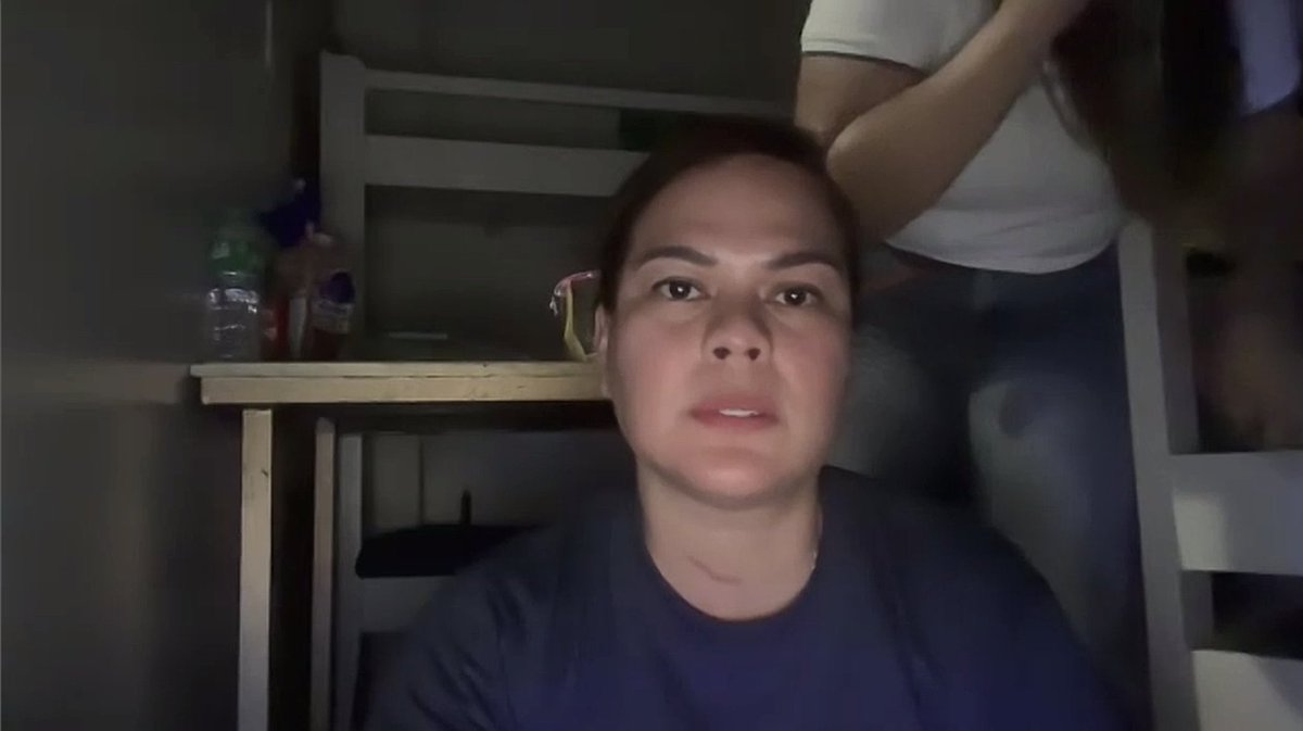 newswatchplusph's tweet photo. UPDATE: Vice President Sara Duterte directly swears at President Ferdinand Marcos Jr., his wife Liza Marcos, and House Speaker Martin Romualdez. "P*t*ng*n* n*y*ng lahat," she says in a midnight briefing | @bylancemejico https://t.co/klrYGCq183