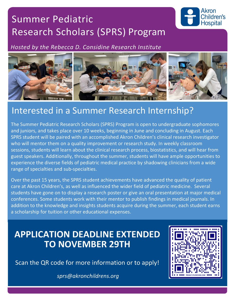 The SPRS application deadline has been extended to November 29th!