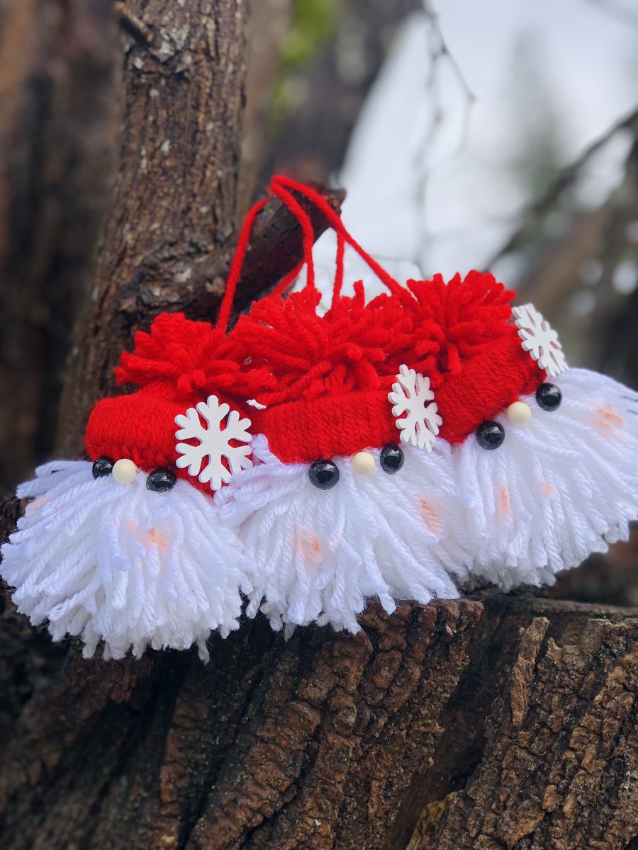 New youtube video SnowStormCrafts! I show you how to make a Santa ornament using yarn. #Santa