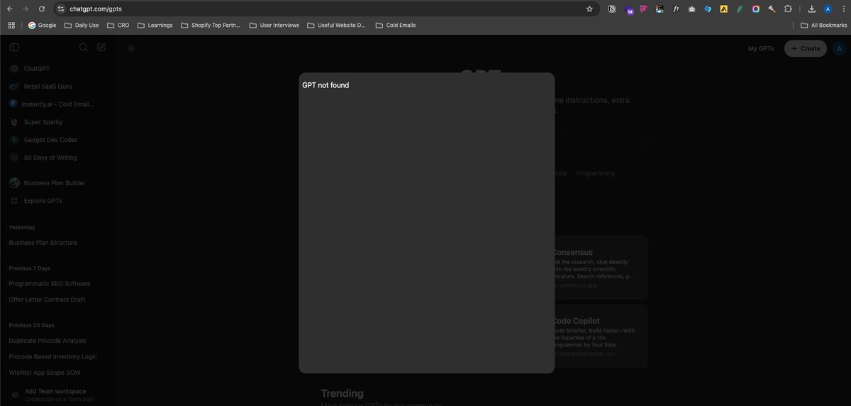 ashietweets's tweet photo. is anyone experiencing this with #chatgpt4o #gptnotfound 

@ChatGPTapp @ChatGPTGoneWild https://t.co/lE8rhIkrKK