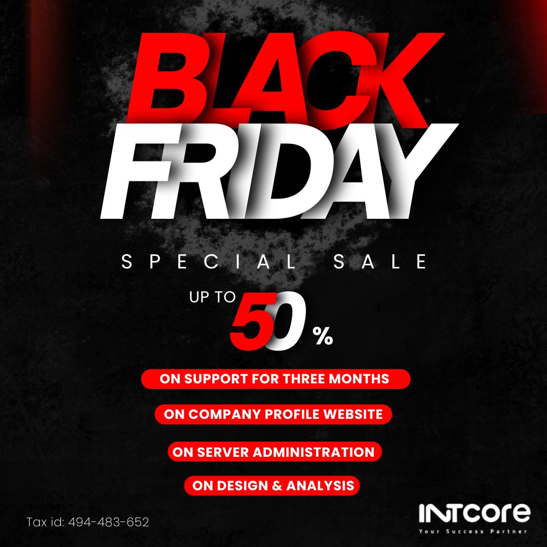 intcore's tweet image. 🚀 🫰  Black Friday Alert   🫰 🚀
This Black Friday, we’re bringing you amazing deals to grow your business! Take advantage of UP TO 50% discount:
👉 Claim Your Black Friday Deal Now
Leave a message with to reserve our promotion at WA : +971586651844
#intcore #blackfriday