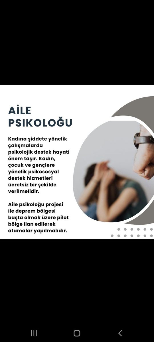 Aile Psikoloğu uygulaması deprem bölgesi pilot bölge olmak üzere hemen uygulamaya konulması elzemdir
#PsikologlarAileye