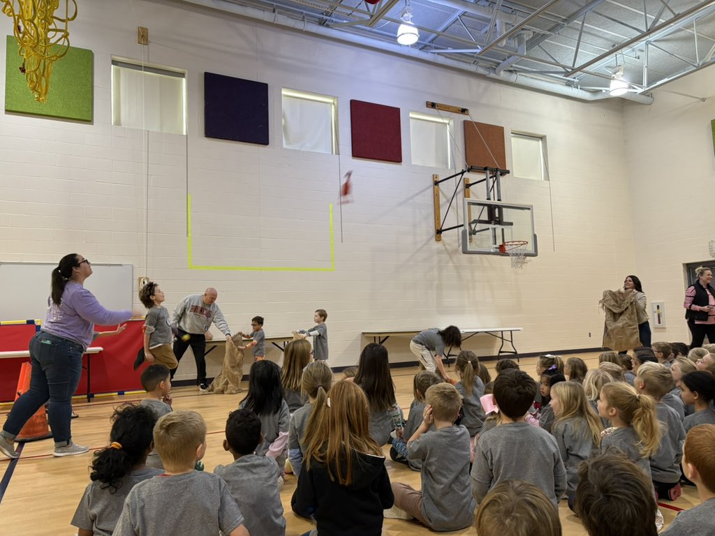 Celebrating PCES Habit Heros today at our monthly Leader in Me Assembly! Special Shout Out to our PTO for purchasing a school spirit wear shirt for every student! #MustangPride <a href="/PCESMustangs/">Prairie Creek Elementary</a>