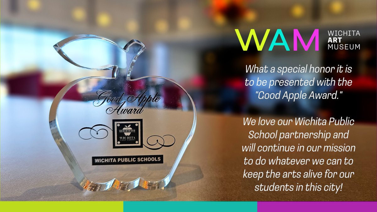Wichita Art Museum (@waminwichita) on Twitter photo 🍎🩵💚🩷There are many great people and organizations in Wichita that strive to make the city a better place. We're very proud of our partnership with <a href="/WichitaUSD259/">Wichita Public Schools</a> who are currently teaching and caring for our future artists, dreamers, and world changers. 🍎 🍎🩵💚🩷There are many great people and organizations in Wichita that strive to make the city a better place. We're very proud of our partnership with <a href="/WichitaUSD259/">Wichita Public Schools</a> who are currently teaching and caring for our future artists, dreamers, and world changers. 🍎
