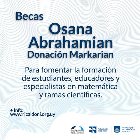 📢¡Hoy es el último día para postularte!

Segunda convocatoria a las Becas de Maestría para estudiar matemática, financiadas por Roberto y Vania Markarian a través del Programa de Becas de la FJR.

👉🏼Conocé las bases: ricaldoni.org.uy/noticias/825-b…… 

Cierre de postulaciones: 22/11/24