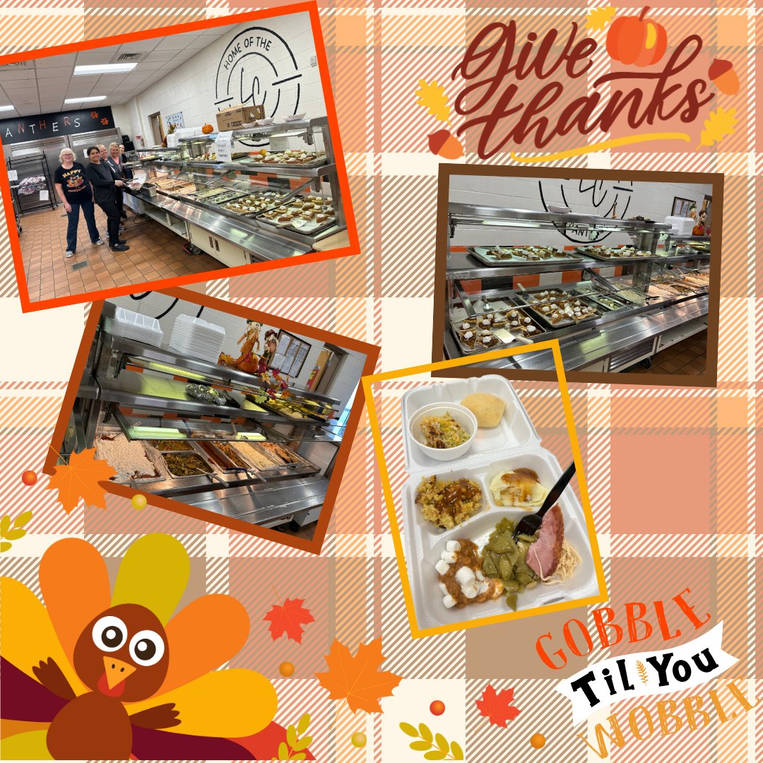 We would like to shout a great big THANK YOU to our cafeteria staff for an amazing Thanksgiving lunch today.  It was delicious!