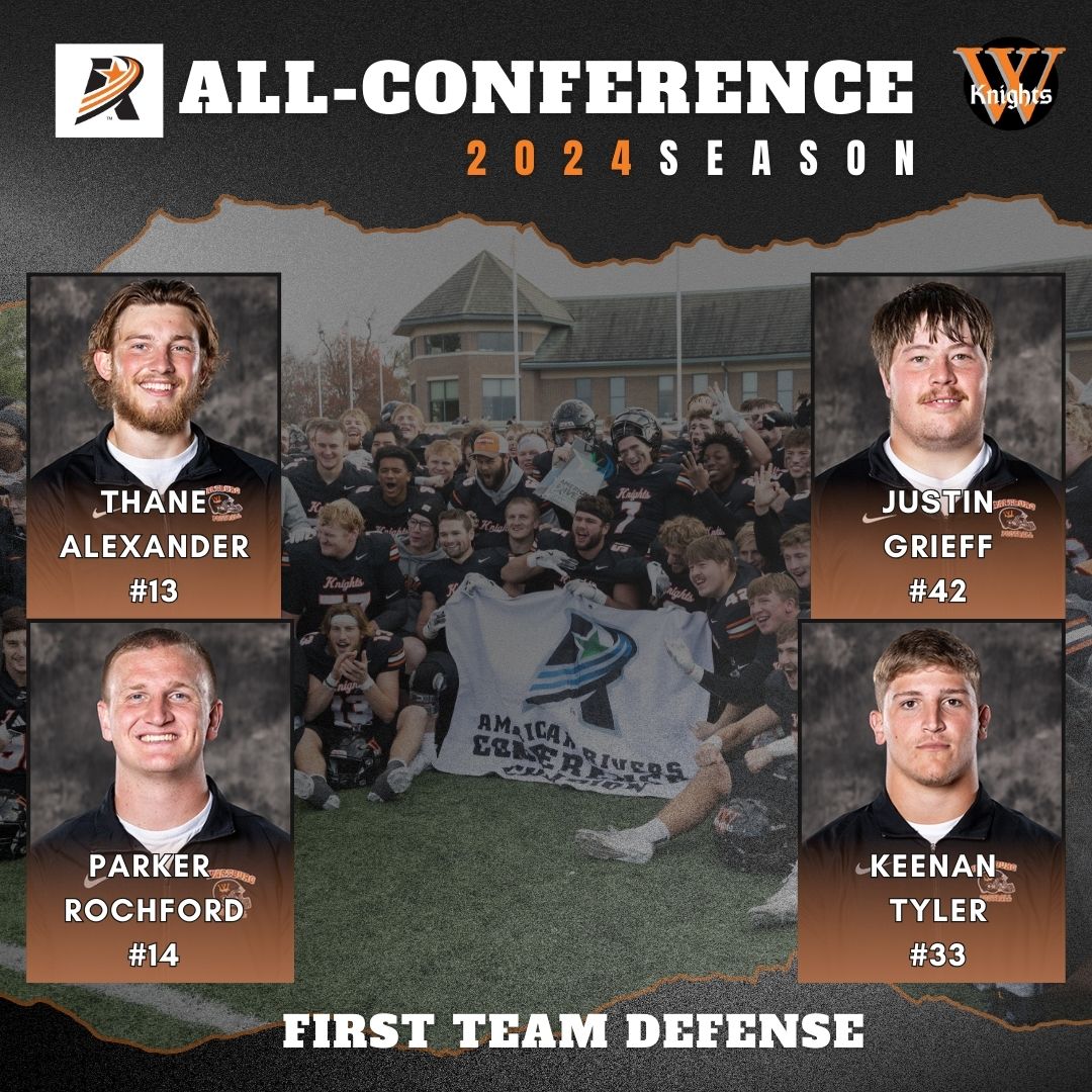 WartburgKnights's tweet photo. All-Conference honors announced!🏆 🏈 

First-team Defense: Thane Alexander, Justin Grieff, Parker Rochford, Keenan Tyler.

🧵 https://t.co/gqjVPQddxg