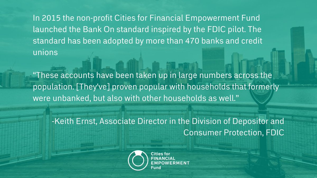 ICYMI: #FDIC (bit.ly/fdicsurvey23) &amp; #BONDHub reports (bit.ly/bondhub23) highlight #BankOn movement success.  There are 11 million+ Bank On certified accounts open, &amp; the unbanked rate hit an all-time low. Read more on the success of Bank On: bit.ly/3Zh35Rh