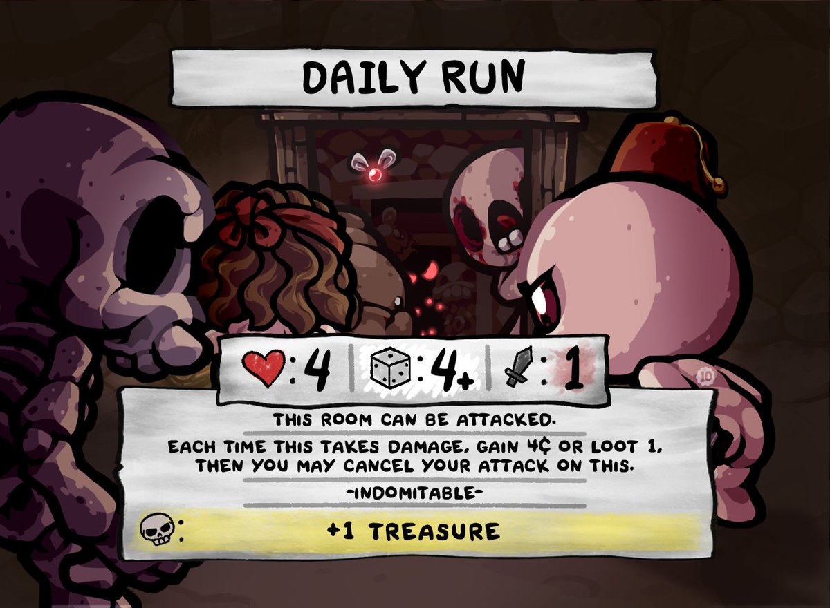 Four Souls Spoiler! its the Daily run! this room card allows players to go  on a littl side quest gaining money and loot and backing out if it starts  to feel too