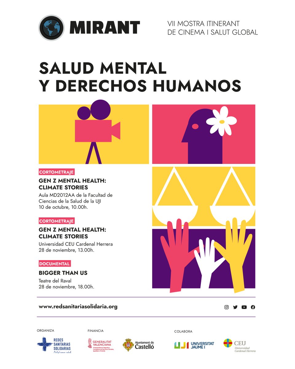 Col·legi Oficial Psicologia Comunitat Valenciana (@copcv) on Twitter photo La VII edición de la Mostra de cine MIRANT afianza la defensa de la Salud Mental y los Derechos Humanos <a href="/RedSanitaria/">Red Sanitaria Solidaria</a> 👉ow.ly/HhUa50UbKaX La VII edición de la Mostra de cine MIRANT afianza la defensa de la Salud Mental y los Derechos Humanos <a href="/RedSanitaria/">Red Sanitaria Solidaria</a> 👉ow.ly/HhUa50UbKaX