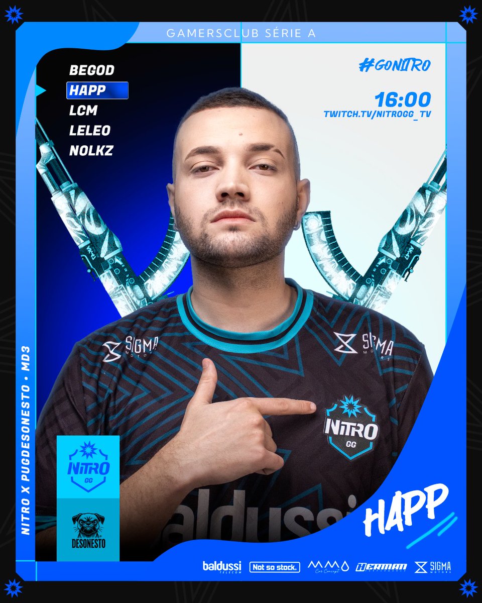 [#CS2]

BANDEIRA VERMELHA, TEM CACHORRO NA PISTA! 🚩

🏆 GamersClub Série A
⏰ 16:00
🆚 <a href="/pugdesonesto/">pugdesonesto</a>

Acompanhe o jogo na roxinha:
📺 twitch.tv/nitrogg_tv

#GoNITRO #feeltheNITRO 💥