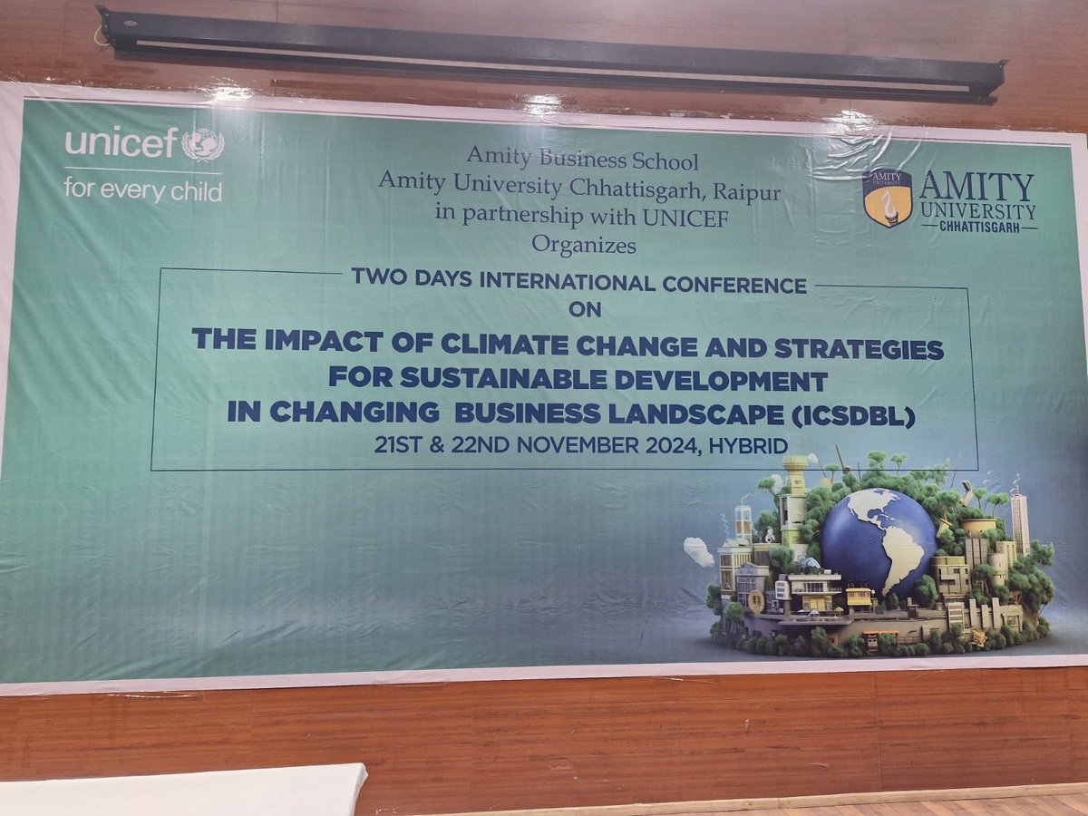 why_Prince_why's tweet photo. Excited to take a big step forward in tackling climate change with @AmityRaipur and @UNICEF Chhattisgarh! 
Virtually attended this hybrid conference. As we work together for a sustainable future; let's create impactful solutions for our planet! 
#ClimateAction #Sustainability https://t.co/Rrkap2oLno