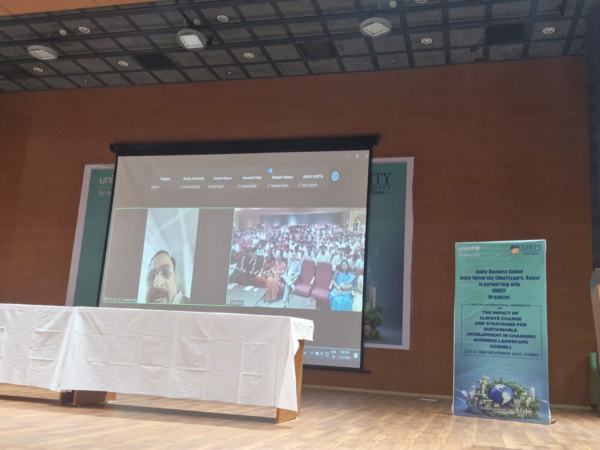 why_Prince_why's tweet photo. Excited to take a big step forward in tackling climate change with @AmityRaipur and @UNICEF Chhattisgarh! 
Virtually attended this hybrid conference. As we work together for a sustainable future; let's create impactful solutions for our planet! 
#ClimateAction #Sustainability https://t.co/Rrkap2oLno