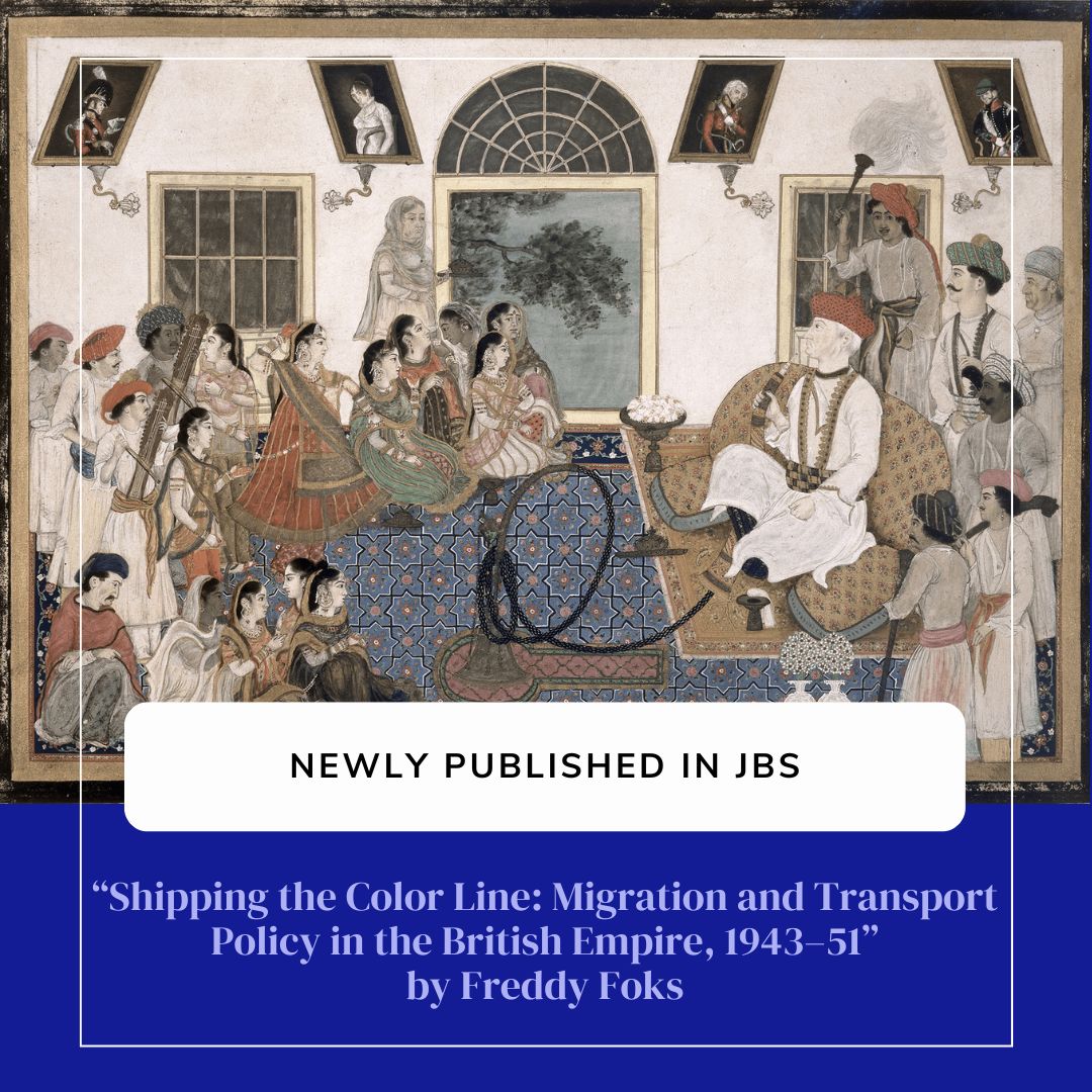 📗New article out now in JBS!

"Shipping the Color Line: Migration and Transport Policy in the British Empire, 1943–51" by @freddyfoks1 

Open access here: cambridge.org/core/journals/…