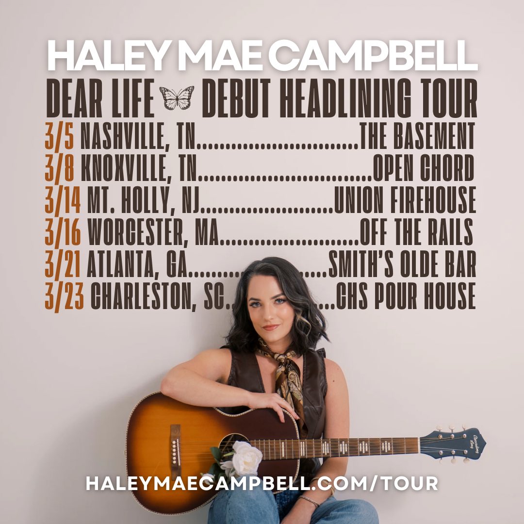 Dear Life Tour ✨🦋 my very first headlining tour ON SALE NOW!! 

Get your tix here: haleymaecampbell.com/tour