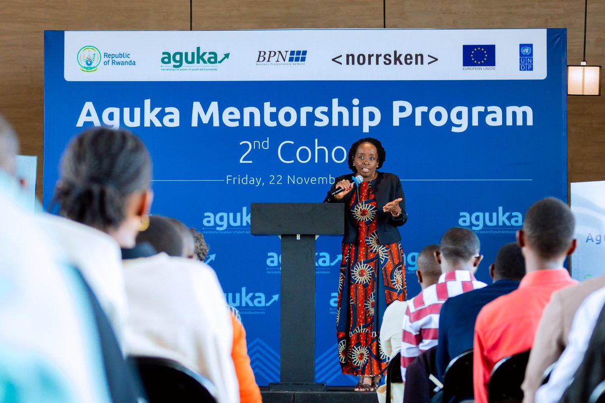 BPNRwanda's tweet photo. “ @BPNRwanda is here to guide you from idea to impact. Together, we’ll ensure your projects grow to the next level, creating visible, thriving businesses.”  @AliceNkulikiyi1 our country director at today’s #Aguka mentorship program kickoff  #AgukaProgram https://t.co/YAtNW6T5Gg