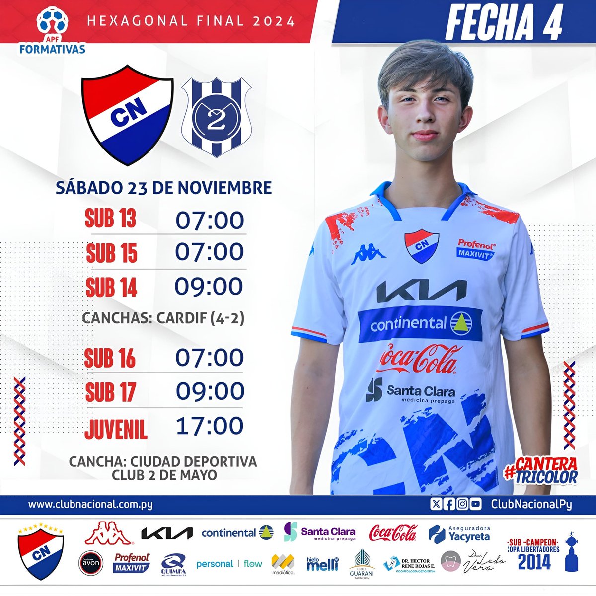 📌𝐏𝐫𝐨́𝐱𝐢𝐦𝐨 𝐩𝐚𝐫𝐭𝐢𝐝𝐨 🔴⚪️🔵

#𝑯𝒆𝒙𝒂𝒈𝒐𝒏𝒂𝒍𝑭𝒊𝒏𝒂𝒍 🏆 

𝐅𝐞𝐜𝐡𝐚 4

#𝐍𝐀𝐂𝐈𝐎𝐍𝐀𝐋 🆚️ 2 de Mayo

#𝐕𝐚𝐦𝐨𝐬𝐋𝐚𝐀𝐜𝐚𝐝𝐞𝐦𝐢𝐚 ⚽