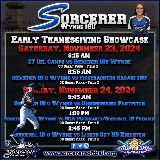 Just a reminder here is our schedule!! Hope to see you coaches there!! @SorcererSBWynne <a href="/cuisoftball/">CUI Softball</a> <a href="/CSUSMsoftball/">CSUSM Softball</a> <a href="/uhhilosoftball/">Vulcan Softball</a> <a href="/OtterSoftball/">Otter Softball</a> <a href="/ChicoStateSB/">Chico State Softball</a> <a href="/SFState_SB/">SF State Softball</a> <a href="/HPUsoftball/">Howard Payne Softball</a>