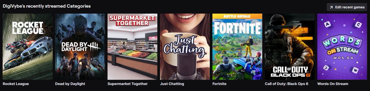 What are your recent stream categories looking like?👀
