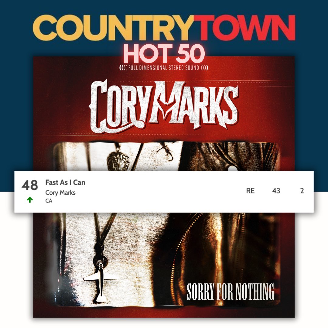 corymarksmusic's tweet photo. #FastAsICan is back in the #Hot50 Thank you Australian country radio for your continued support! 🇦🇺🤠 https://t.co/lslN5QcSFl