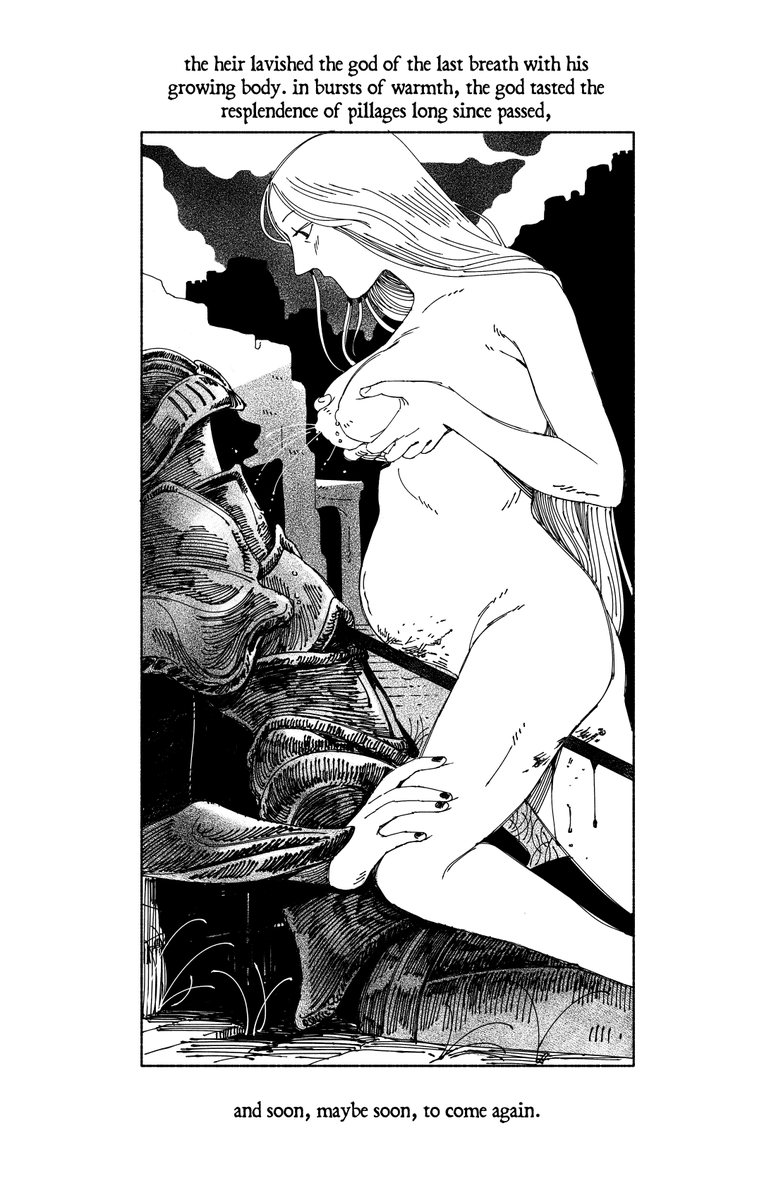 godaughtr's tweet photo. ☁️ BREATHLESS GARDEN ☁️  

An illustrated erotic horror story about the last gods in a dying world. Kinks include: pregnancy, lactation, gore, sounding, piss, and hard vore.  

23 pages of black &amp; white illustrations. Available now 🦟 https://t.co/FrODr1NSb6