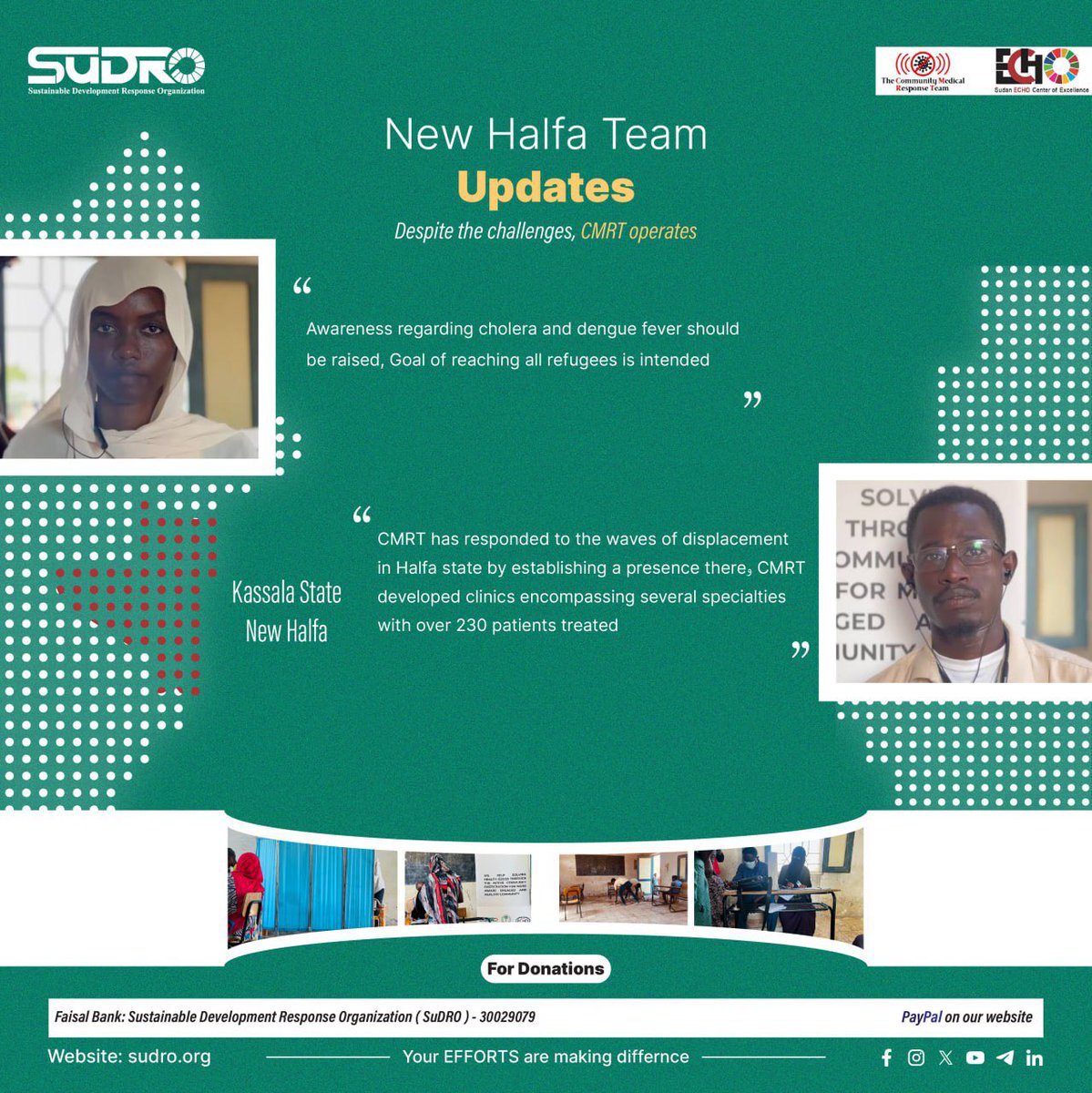 Sudrosudan's tweet photo. SuDRO in New Halfa, responding to our community needs!

#Sudan
#Displaced
#Health
#SuDRO
#CMRT https://t.co/CIw4ehguuo
