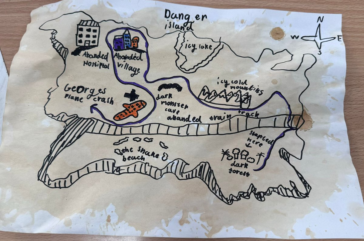Gargieston's tweet photo. Primary 4b created maps for their #BookWeekScotland book The Dragon Machine. They first made old paper then added their maps. #dragonmachine https://t.co/GBAuQIa7F0